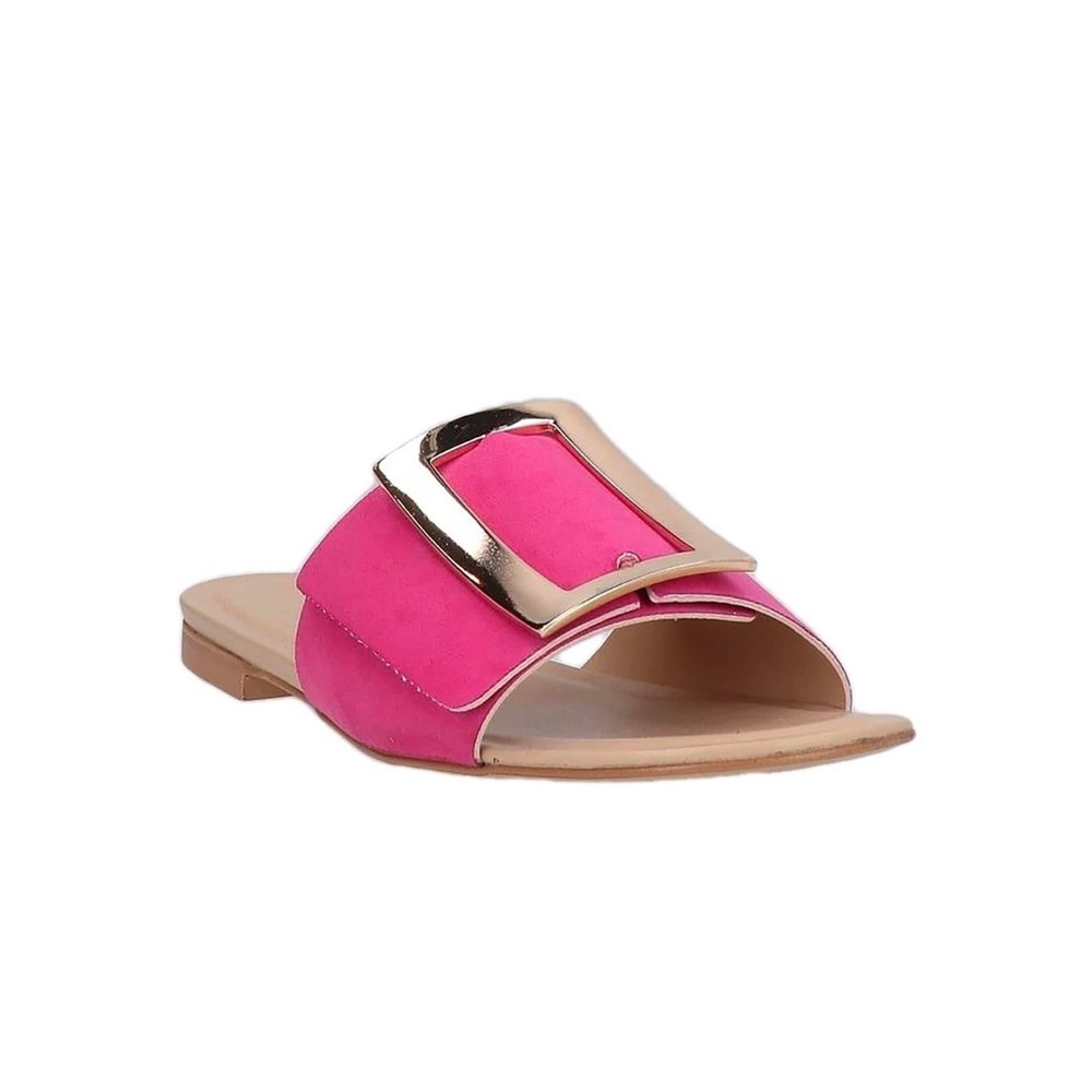 OVYE’ by Christina Lucchi, pink buckle sandals